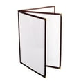 thumbnail image 6 of TrueCraftware- 8-1/2” x 11” Brown Triple Page Book Fold Restaurant Menu Covers 3 Page 6 View Set of 10- Crystal Clear Menu Covers Sleeve Menu Folder Menu Book Holders for Bar Cafe Restaurant, 6 of 7