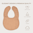 thumbnail image 4 of Comfy Cubs Muslin Cotton Baby Bibs, 4 Pack, Adjustable with Easy Snaps, Soft & Absorbent, Caramel, 4 of 7