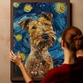 thumbnail image 6 of Dog Canvas Art Decor Creative Dog Picture for Wall Decor Van Gogh Starry Night Welsh Terrier Dog Poster Painting Prints for Living Room Pet Club, 6 of 6