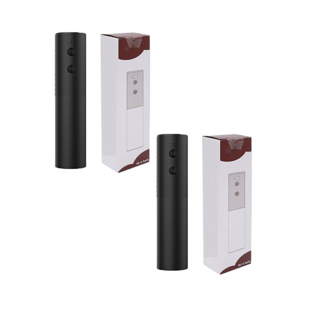 Oleegame 2PC Black Can Opener Electric Wine Opener Cork Puller Foil Cutter Included Simple Design Effortless And Wine Cork Removal Convenient Wine Accessory Best Choice For