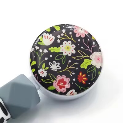 Multi-Angle Rotary Printing Silicone Beads Badge Reels for Multiple use Retractable Badge Holders Nursing Doctor Office Worker Teacher Student Name Id Decor