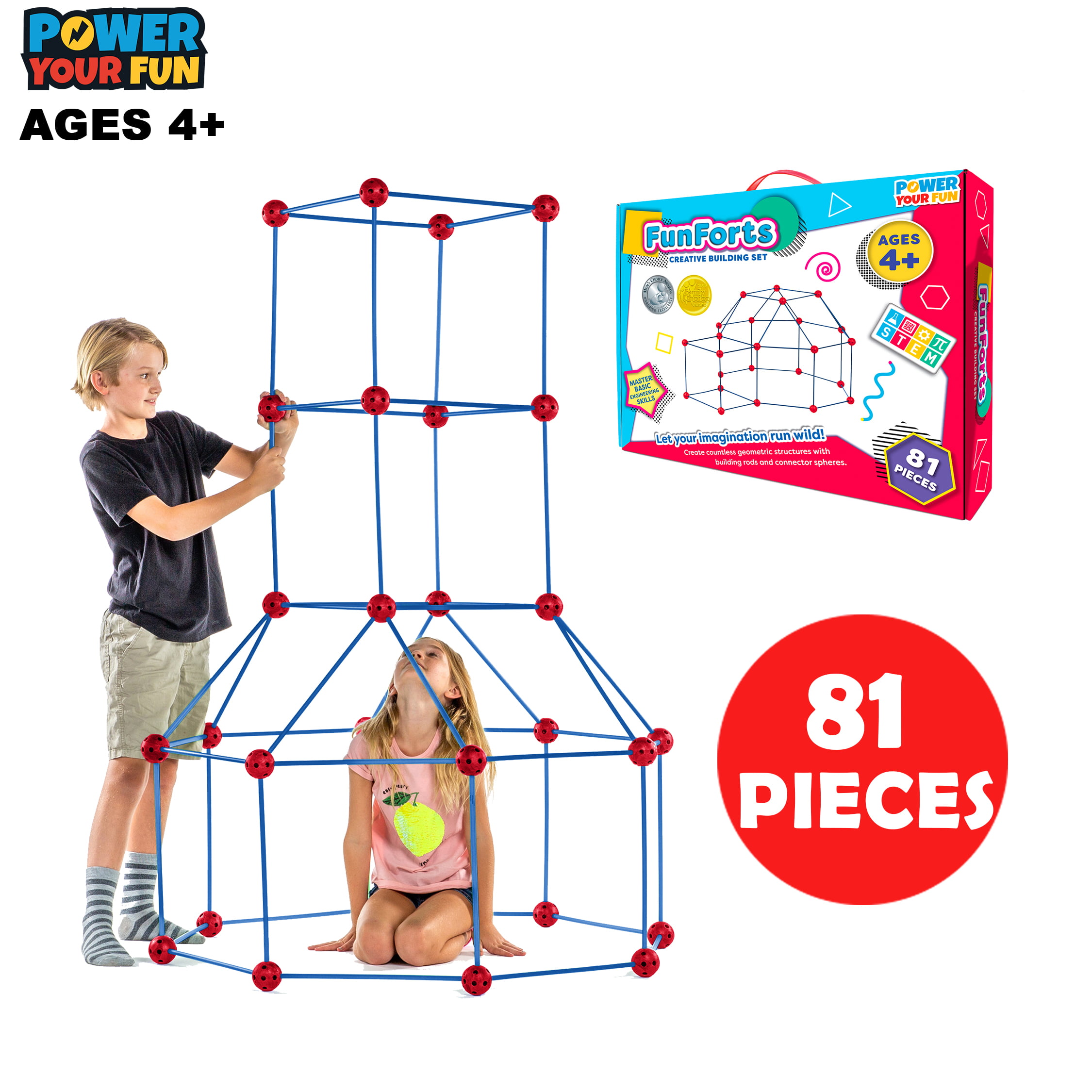 155 Pcs Ultimate Construction STEM Toys for 3 4 5 6 7 8 Years Old Creative DIY Building Play Tent Indoor Outdoor MIGWDPM Fort Building Kit for Kids Educational Learning Toy Gift for Boys Girls 