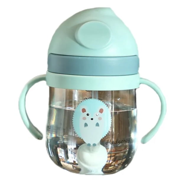 Vaso con Manija y Sorbete de Plástico Ivarma Verde 250mL Antiderrame para Bebé Modelo Verde