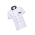 thumbnail image 1 of Unisex Chef Coat Jacket Catering Kitchen Short Sleeve Chef Work Clothes For Kitchen Wear 4XL White, 1 of 8