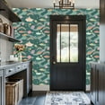 thumbnail image 3 of Boho Peel and Stick Wallpaper 17.7in x 9.8ft Whimsical Ocean Galaxy Fish Paper Boats Rainbows Teal Contact Paper Vinyl Self-Adhesive Removable Wall Paper for Bedroom Nursery Renter Friendly, 3 of 8