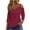 Wine, variant on 3/4 Sleeve Blouses for Women Eyelet Casual Cold Shoulder Tops O-Ring Summer Loose Pullover Shirts, Black, XL