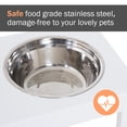 thumbnail image 5 of PawHut 23” Modern Dog Bone Wooden Heavy Duty Pet Food Bowl Elevated Feeding Station - White, 5 of 10