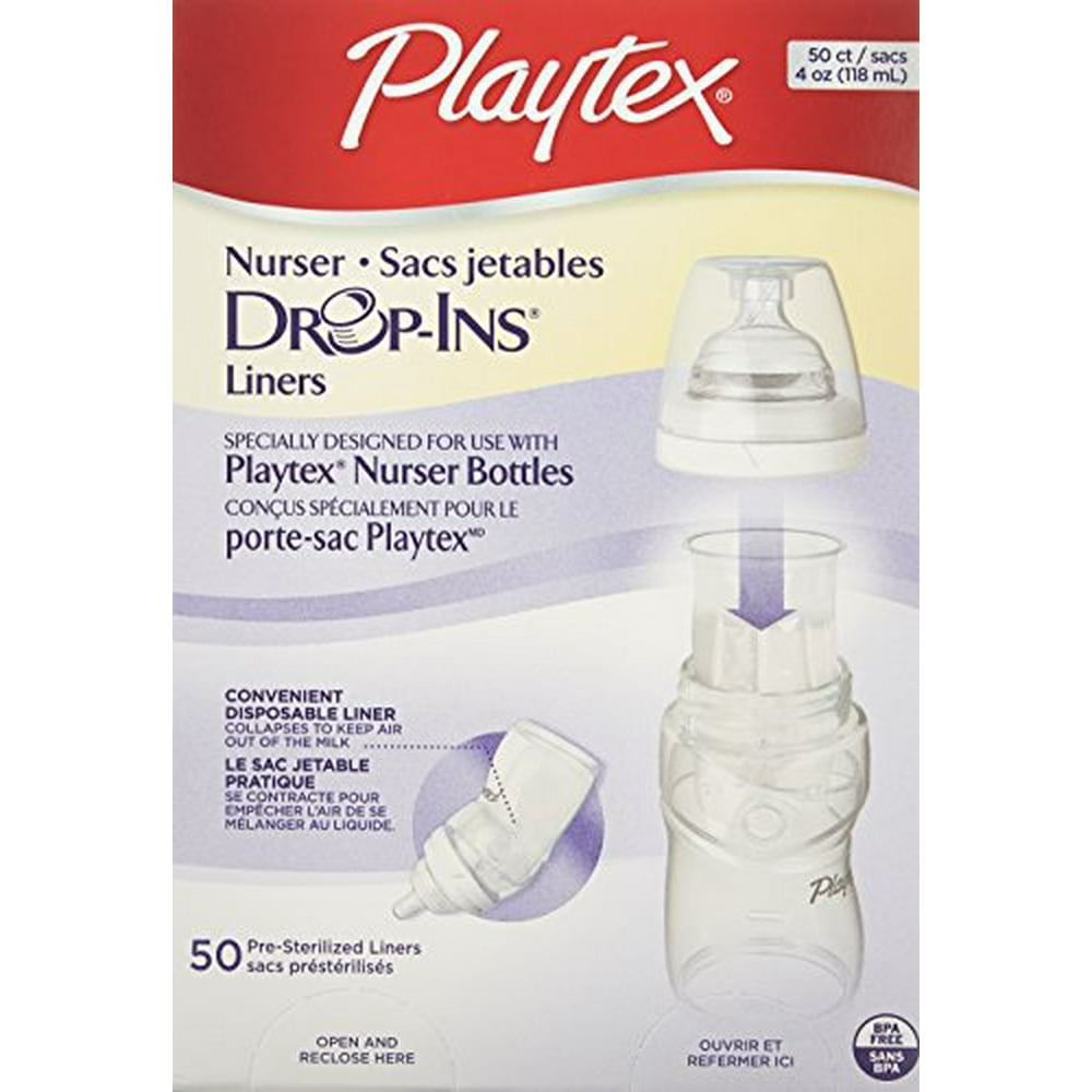 Playtex 5534/5745 4 Oz DropIns PreFormed Soft Bottle Liners Walmart
