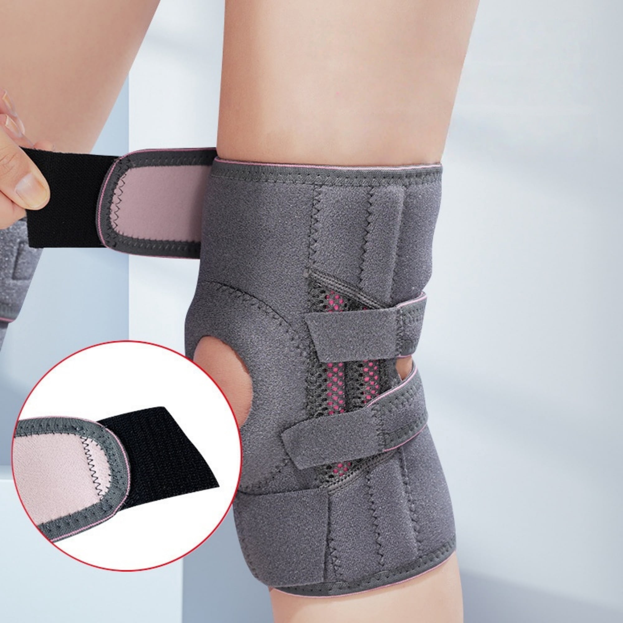 INSMART Knee Brace Meniscus Tear Support For Arthritis Acl, Mcl Pain Patented 4-way Adjustable Wraparound Strap Dual Side Stabilizer For Patella Stability Size (medium)