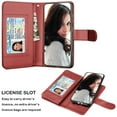thumbnail image 5 of Ebizware for Samsung Galaxy S23 FE 5G Phone Case, Galaxy S23 FE 5G PU Leather Wallet Case with Credit Card Cash Holder Folio Flip [Detachable] Kickstand Magnetic Cover & Lanyard - Wine Red, 5 of 8