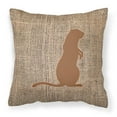 thumbnail image 2 of Carolines Treasures BB1118-BL-BN-PW1818 Meerkat Burlap and Brown   Canvas Fabric Decorative Pillow BB1118 18H x18W, 2 of 2