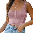 thumbnail image 6 of WCMZJ Tank Top For Womens Sleeveless Button Up Ribbed Knit Crop Top Square Neck Summer Cute Tops Casual Trendy Tees, 6 of 7