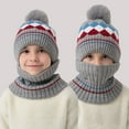 thumbnail image 6 of NAISIBABY Boys Winter Hat Scarf Gloves Sets, Warm Checked Beanie and Circle Scarf and Knit Gloves Kids Warm Outdoor 3-Piece Gray 1-6T, 6 of 8