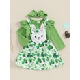 thumbnail image 3 of St. Patrick's Day Baby Girl Outfit 3 6 9 12 18 Months Long Sleeve Onesie Romper Lucky Clover Suspender Skirt Headband 3Pcs Clothes Set, 3 of 8