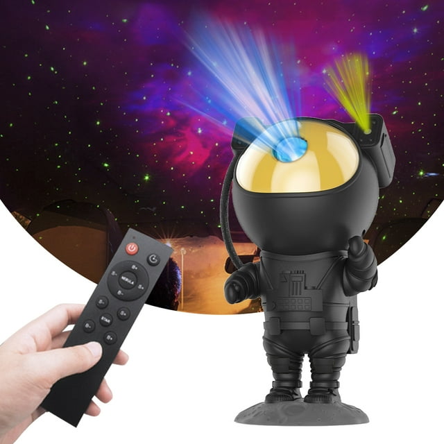 Night Lights Star Projector Astronaut Shape Projector Atmosphere Lamp with Remote Control Adjustable Projection Angle 2 Timing Modes for Home Bedroom Gaming Room Decoration Birthdays Christmas