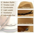 thumbnail image 4 of Dream Lifestyle Vintage Solid Color Felt Wide Brim Bowler Fedora Hat Winter Floppy Women Cap, 4 of 8