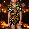 thumbnail image 2 of Leey-World Toddler Girl Halloween Pajamas Toddlers Halloween Baby Kids Girl Pumpkin Pajama Set Jammies Button Down Sleepwear, 2 of 6