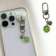 thumbnail image 2 of BELOWSYALER Handmade Four Leaf Clovers Phone Charm Stylish Phone Chain Accessory Portable Keychain for Trendy Women Ladies, 2 of 9