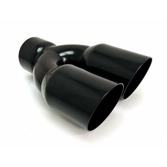 Exhaust Tip 3.00 Inlet Dual 3.50 Outlets 10.00 WDSWL350010-300-GBK-SS Slant Black  Single Wall 304 Stainless  Wesdon Exhaust Tip