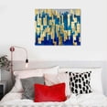 thumbnail image 5 of Nawypu  Blue and Gold Wall Art Abstract Wall Decor for Living Room, Navy Blue and Gold Foil Ink Painting Texture Picture, Modern Watercolor Canvas Prints Neutral Artwork Bedroom Home, 5 of 6