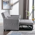 thumbnail image 5 of Sleeper Sofa Bed, Modern Linen Fabric 3-in-1 Convertible Loveseat Sofa with Pull-Out Couch Bed, 4 Side Pockets, 2 Pillows, and Adjustable Backrest, Living Room Furniture, Light Grey, 5 of 6