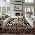 thumbnail image 3 of Animals Printed Striped Area Rugs 6'x9', Washable Small Throw Rugs for Kitchen Dining room, Rustic Country Leopard Textured Indoor Outdoor Rug Non-Slip Low Pile Carpet Runner Reversible Floor Mats, 3 of 8