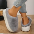 thumbnail image 5 of Amidoa Gray Slipper Shoes for Women Bedroom Fuzzy House Winter Home Memory Foam Warm Slippers Mules for Women 2025 38, 5 of 8