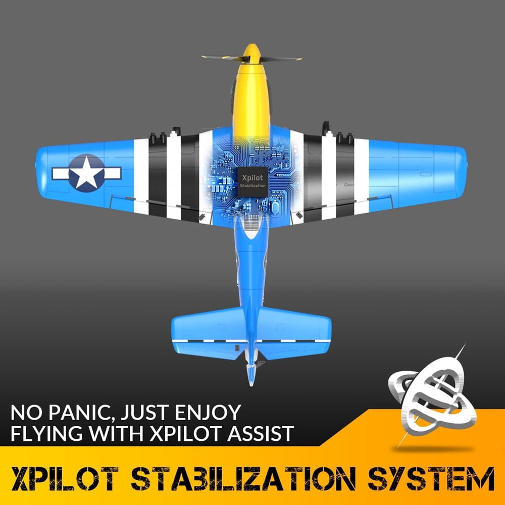 Roofworld RC Plane P51 Mustang Fighter Hobby Remote Control Airplane 6-Gyro System