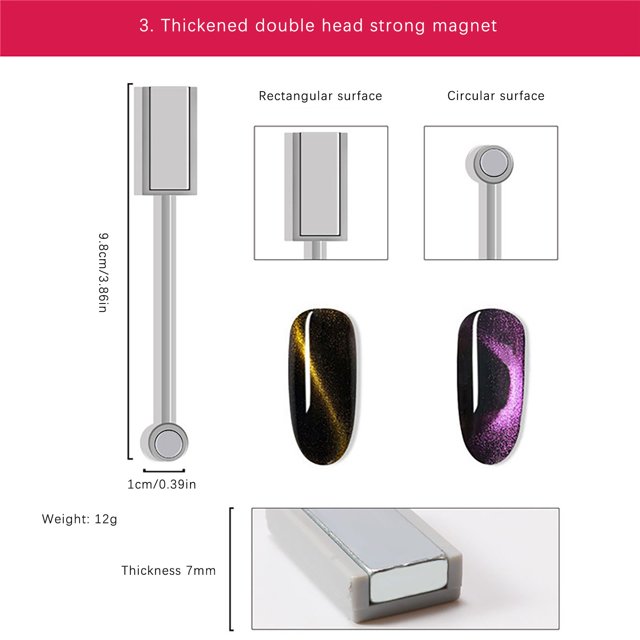 WIFKLSIIPG MES FEES Bâton 3D pour Outil de Vernis à Ongles Gel UV LED Œil de Chat