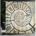 thumbnail image 4 of Ambesonne Vintage Shower Curtain, Roman Digit Time Spiral, 69"Wx84"L, Sepia, 4 of 5