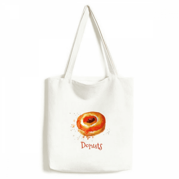 Watercolor Hand-painted Orange Dessert Tote Canvas Bag Shopping Satchel Casual Handbag