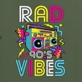thumbnail image 2 of Rad 90's Vibes Vintage Mens Premium Tri Blend T-Shirt, Military Green, X-Large, 2 of 5
