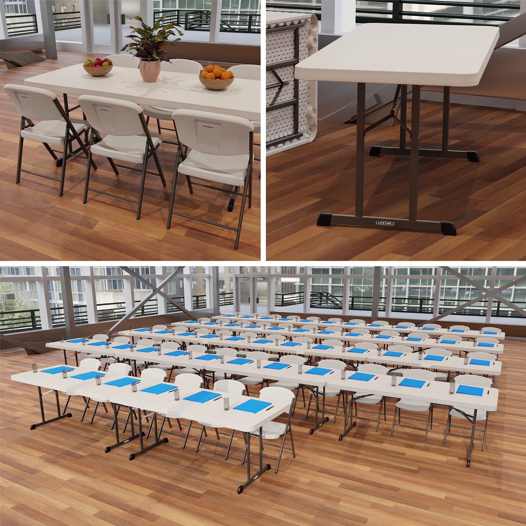 Lifetime 6 Foot Rectangle Folding Table, Indoor/Outdoor Professional Grade, Almond (80249)