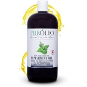 PUROLEO Peppermint 4 Fl Oz / 120 ML Natural & 100% Pure Cold Pressed Essential Oil (Made in Canada) | For Aromatherapy | Refreshing, Energizing & Calm Aroma