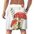 thumbnail image 2 of NICKSUN Shorts de Pyjama Amusants pour Hommes, Bas de Pyjama Courts Doux avec Poches, Champignon Rouge Papillon, S, 2 of 5