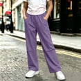 thumbnail image 4 of Nilvkv Boys Lightweight Pants, Boys Joggers, Logo Print Straight Leg Sweatpants in Relaxed Fit with Elastic Waist and Side Pockets for Outdoor Wear Purple 12-13 Years, 4 of 8