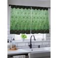 thumbnail image 5 of Sheer Curtains 45 Inch Length 2 Panels Set for Kitchen, Green Geometric Semi Sheer Curtains for Windows, Ombre Modern Abstract Art Voile Window Treatments Rod Pocket Curtain, 5 of 7