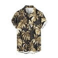 thumbnail image 2 of Njoeus Hawaiian Shirt for Men Tropical Pattern Beach Shirt Casual Big & Tall Button Up Shirts for Men Hawaii Vacation Summer Clothes 2X 3X 4X Coffee, 2 of 5