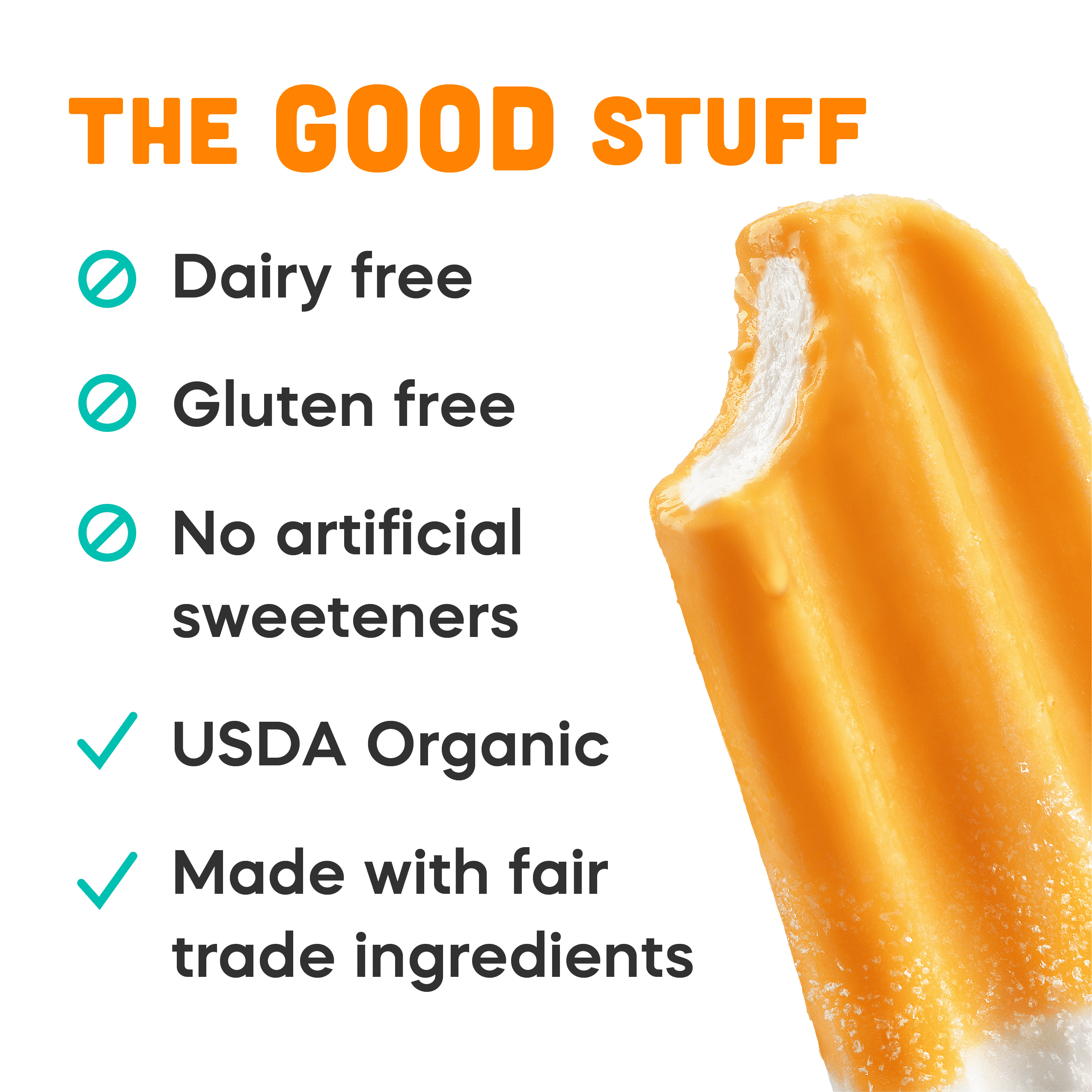 Good Pop, Dairy Free Orange 'N Cream Bars, Net Wt 10 fl oz Carton Box (Frozen)