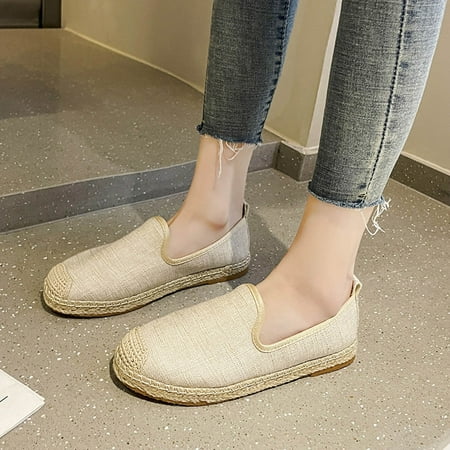 

TOWED22 Women s Flats Women s Flats Cut Out Round Toe Slip On Floral Ballet Flat Comfortable Lace Flats Dressy Beige