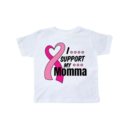 

Inktastic Breast Cancer Awareness I Support My Momma with Pink Ribbon Gift Toddler Boy or Toddler Girl T-Shirt