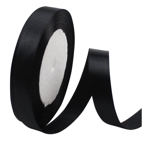 Fdelink Narrow Goodss Decorative Gift Silk Bandwidths and Ribbons Fabric Ribbons for Wedding, Christe Gift Wrapping Paper Black
