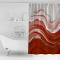 thumbnail image 2 of Shower Curtain, Red Gradient Marble Art Waterproof Shower Curtain Set with Hooks for Bathroom Showers,Stalls and Bathtubs,72x72In Ombre Stripe, 2 of 8
