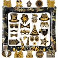 thumbnail image 1 of wonima44 2026 New Year Photo Booth Inflatable Frame Kit, 30Pcs New Years Photo Booth Props with Inflatable Picture Frame Black Gold Decorations for New Year Eve Party Selfie Props Supplies, 1 of 1