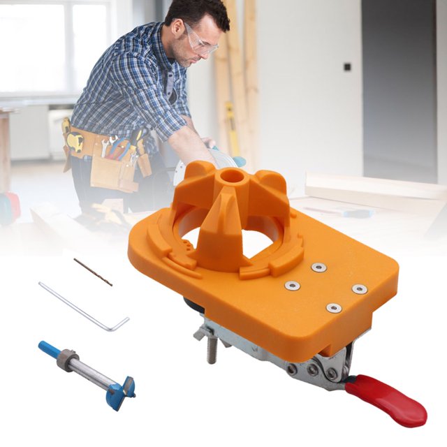 35mm Concealed Hinge Jig Kit Door Hinge Hole Locator Template Drill Guide Hole Locator Woodworking Tool for Face Frame Cabinet Cupboard Door Hinges Inset