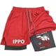 thumbnail image 1 of Pantalones cortos de compresión con estampado de Anime para hombre, Shorts de gimnasio de rendimiento atlético con bolsillos, secado rápido, Fitness, entrenamiento, boxeo, 2 en 1, 1 of 5