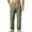 Army Green, variant on Guluxicc Men's Linen Pants with Multi Pocket Loose Drawstring Elastic Waist Full Straight Leg Trousers for Everyday Summer Fall