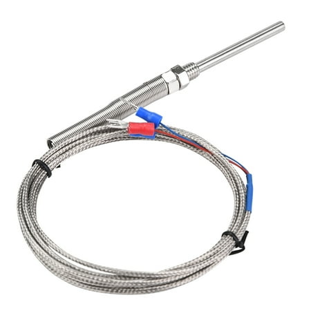 

M8 Thread PT100 Platinum Resistor Thermocouple 50mm Probe Temperature Sensor Wire 0-400℃ (2 m)