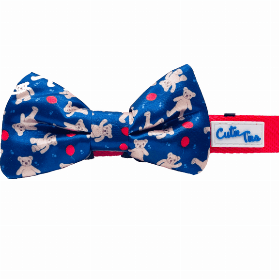 Cutie Ties Dog Bow Tie Teddy Bear One Size