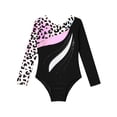 thumbnail image 3 of Doomiva Kids Girls Print Long Sleeve Gymnastics Dance Leotard Yoga Ballet Bodysuit Biketard Unitard Leopard Colorful 8, 3 of 6